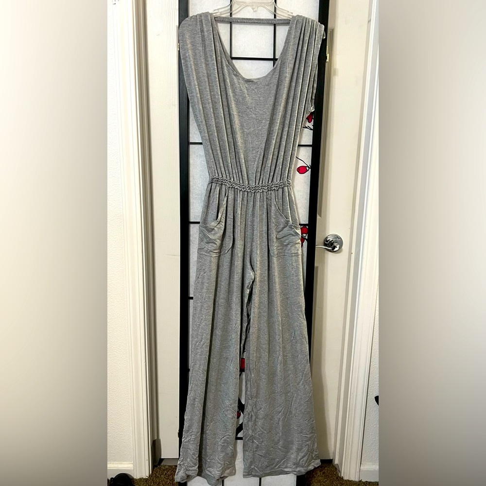 Grey jersey jumpsuit